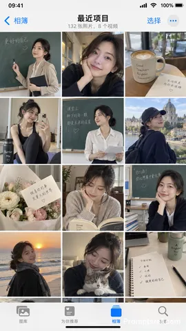 Smartphone photo gallery interface displaying an intimate portrait.