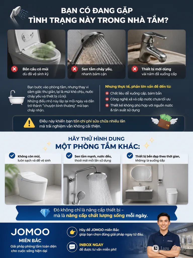 A modern luxury bathroom interior featuring advanced sanitary fixtures and sleek design elements for an advertisement.