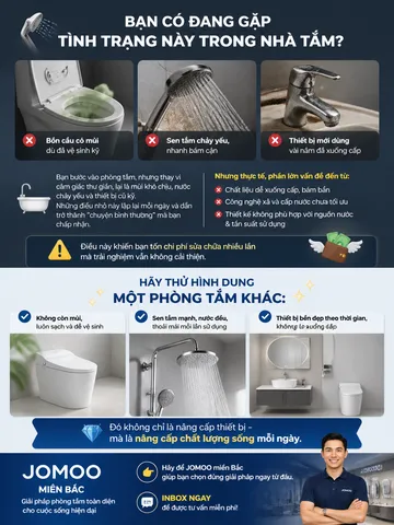 A modern luxury bathroom interior featuring advanced sanitary fixtures and sleek design elements for an advertisement.