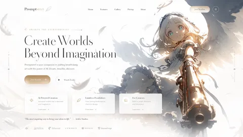 Modern website landing page layout with clean interface sections and graphics.