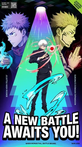 Cyberpunk anime graphic poster with neon gradient spotlights and central character.