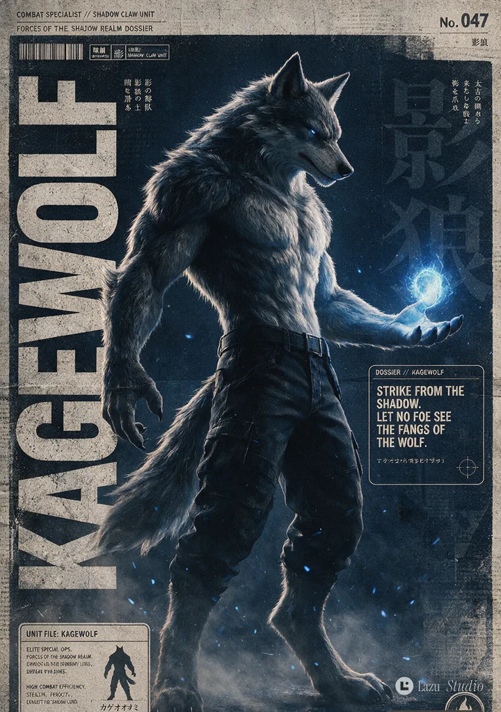 Aged collector poster of a heroic figure holding a glowing energy sphere against dark textured paper.
