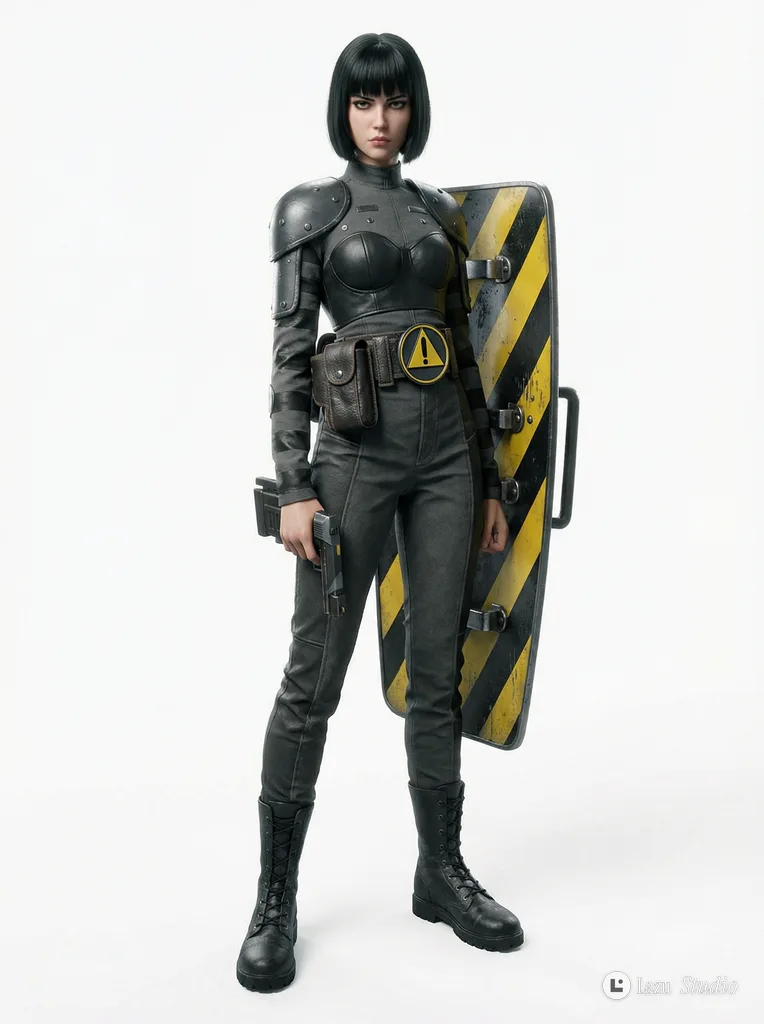 Cinematic 3D rendered fashion character isolated on a solid white background.