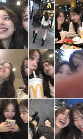 A three-by-three grid of candid, unpolished amateur snapshot photographs.